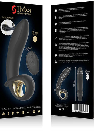 Schwarzer und goldener aufblasbarer anal vaginal vibrator mit fernbedienung und ergonomischem design