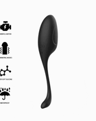 Schwarzer, elegant geschwungener silikon vibrator ibiza mit fernbedienung und ergonomischem design