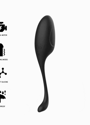 Schwarzer, elegant geschwungener silikon vibrator ibiza mit fernbedienung und ergonomischem design