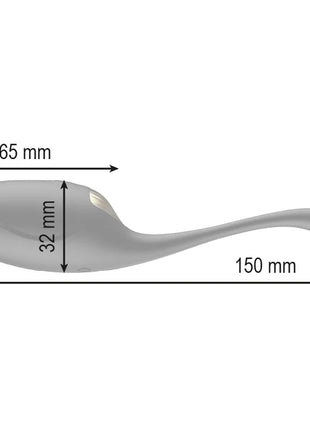 Ein sleekes mattgraues silikon-löffel mit ergonomischem design zum leistungsstarken eiervibrator ibiza mit fernbedienung