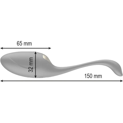 Ein sleekes mattgraues silikon-löffel mit ergonomischem design zum leistungsstarken eiervibrator ibiza mit fernbedienung