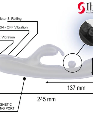 IBIZA - LEISTUNGSSTARKER RABBIT-VIBRATOR MIT MASSAGE-ROLLENPERLE - Rabbit-Vibratoren