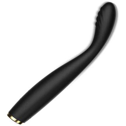 Ibiza leistungsstarker spezieller flexibler g-punkt-vibrator schwarz matt mit goldfarbener metallspitze
