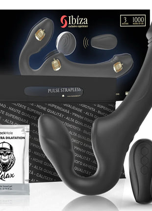 IBIZA - RIEMENLOSER VIBRATOR MIT FERNBEDIENUNGS-DRUCKKNOPF - Leinelose Geschirre