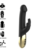 Schwarzer und goldener silikon kaninchenvibrator ibiza mit rotierendem funktion und ergonomischem design