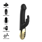 Schwarzer und goldener silikon kaninchenvibrator ibiza mit rotierendem funktion und ergonomischem design