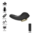 Ibiza silikon-höschenvibrator in schwarz mit goldfarbener metallbasis und fernbedienung aus superweichem silikon
