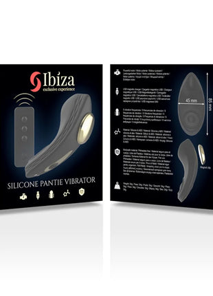 Ibiza silikon-höschenvibrator in grau mit fernbedienung und rundem led-licht vorne aus weichem silikon