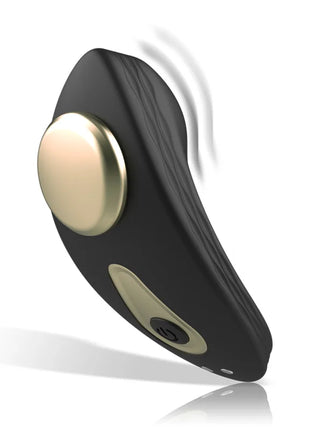 Ibiza silikon-höschenvibrator mit fernbedienung in schwarz und gold mit ergonomischem design und vibrationstechnologie