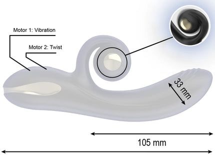 IBIZA - TWISTER VIBRATOR MIT KURVENSTIMULATOR UND VIBRO-ROTATION - Vibrierende Rotatoren