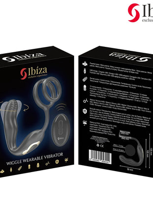 IBIZA - WIGGLE FERNGESTEUERTER ROTIERENDER ANALSTECKER MIT DAMMVIBRATION UND PENISVERGRÖSSERUNGSRINGEN - Analplug