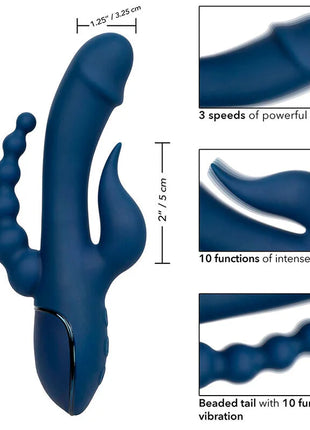 III TRIPLE ORGASM - BLAU - Rabbit-Vibratoren