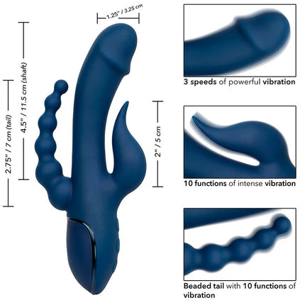 III TRIPLE ORGASM - BLAU - Rabbit-Vibratoren