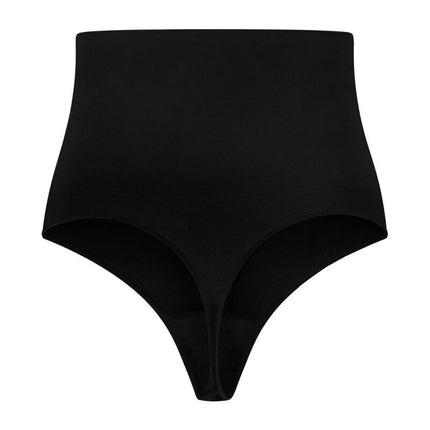 BYE-BRA - TANGA SIN COSTURAS CON CINTURÓN, COLOR NEGRO, TALLA S