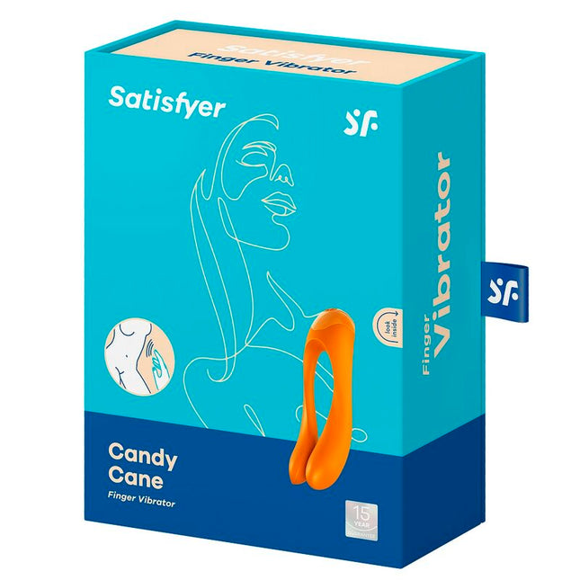 SATISFYER - VIBRADOR DE DEDO CANDY CANE NARANJA