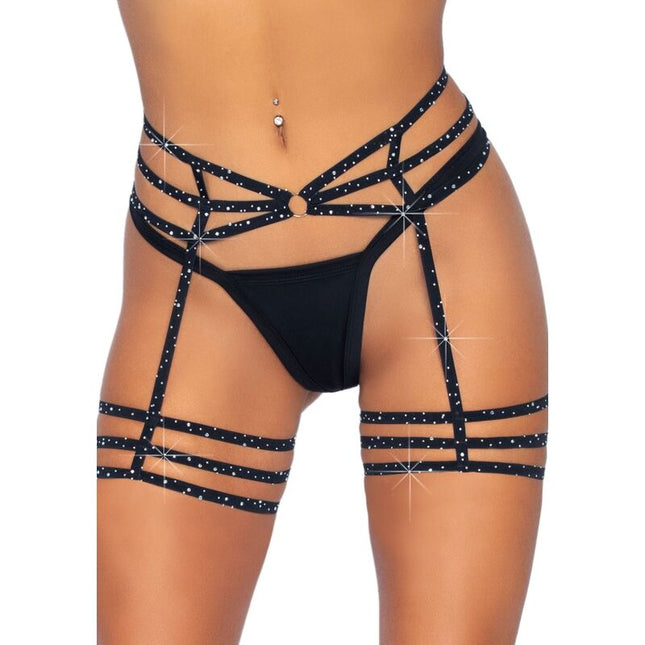LEG AVENUE - RHINESTONE GARTER STRAPS, ONE SIZE