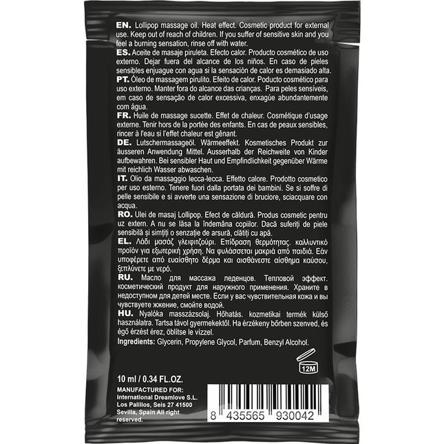 COQUETTE CHIC DESIRE - ACEITE DE MASAJE BESABLE DE BOLSILLO CON EFECTO CALOR PIRUELA 10 ML