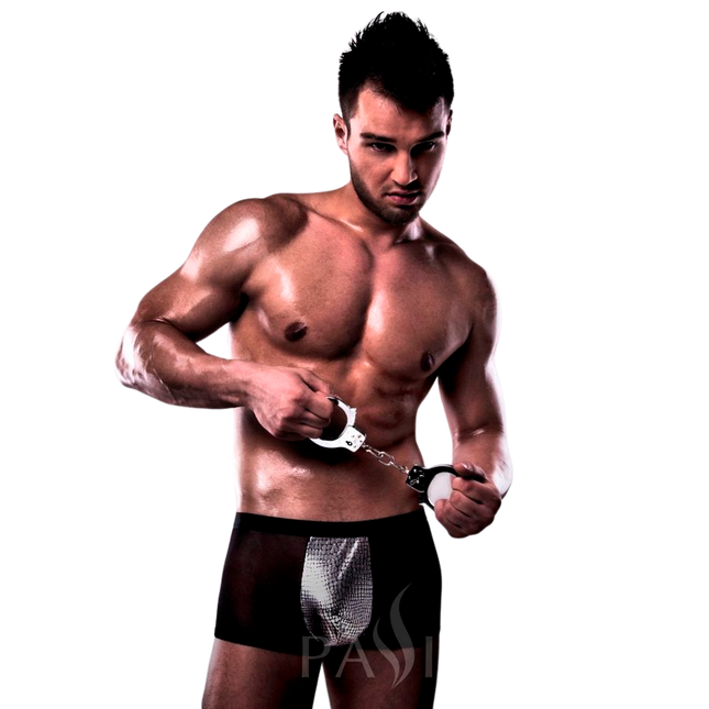 PASIÓN - 002 LENCERÍA HOMBRE METALIZADA NEGRA S/M