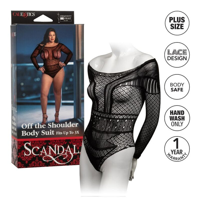 CALEXOTICS - SCANDAL SHOULDER BODYSUIT IN PLUS SIZE