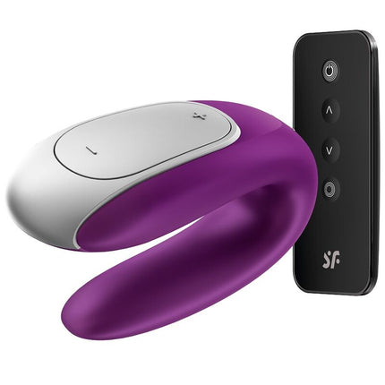 SATISFYER - VIBRADOR DOBLE DIVERSIÓN PARA PAREJAS MORADO