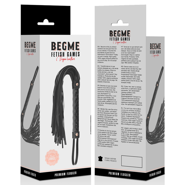 BEGME - FLOGGER DE CUERO VEGANO EDICIÓN NEGRA