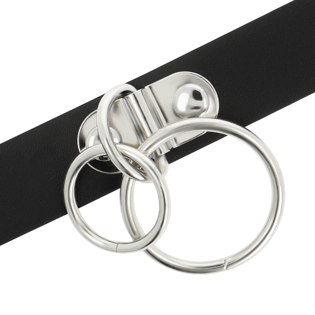 COQUETTE CHIC DESIRE - DOUBLE RING COLLAR MADE FROM VEGAN LEATHER