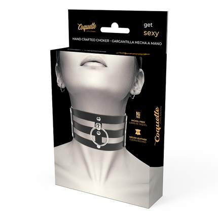 COQUETTE CHIC DESIRE - COLLAR DE CUERO VEGANO DE ESTILO FETICHE
