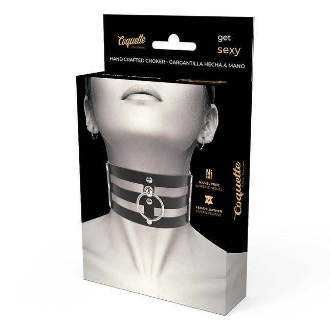 COQUETTE CHIC DESIRE - VEGAN LEATHER COLLAR IN FETISH STYLE
