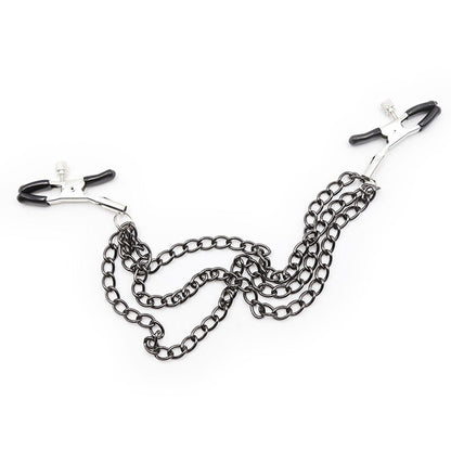 OHMAMA FETISH - PINZAS PARA PEZONES CON CADENAS NEGRAS