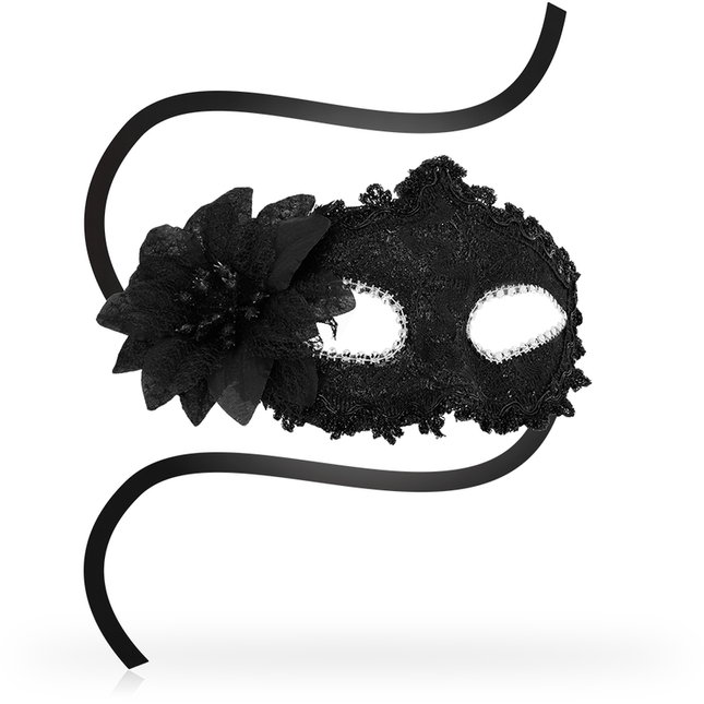 OHMAMA - MASCARILLAS ANTIFRÍO ESTILO VENECIANO CON FLOR LATERAL - NEGRO