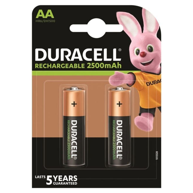 DURACELL - RECHARGEABLE BATTERY HR6 AA 2500 mAh 2 UNITS