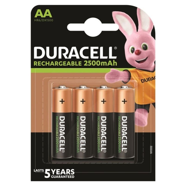 DURACELL - RECHARGEABLE BATTERY HR6 AA 2500 mAh 4 UNITS