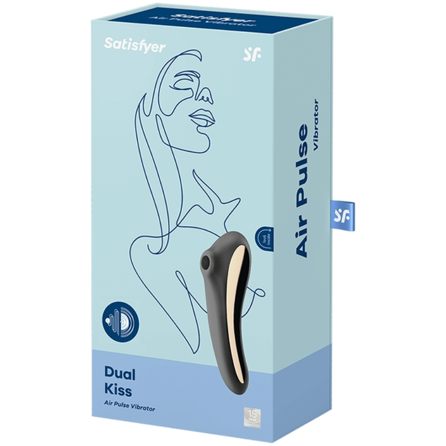 SATISFYER - VIBRADOR DUAL KISS AIR PULSE NEGRO
