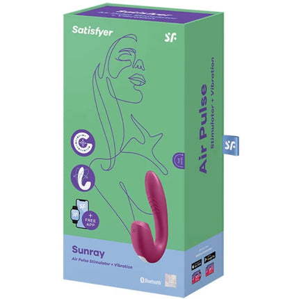 SATISFYER - ESTIMULADOR Y VIBRADOR SUNRAY APP ROJO