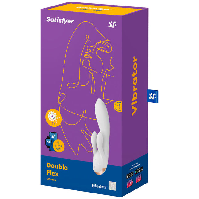 SATISFYER - VIBRADOR DOBLE FLEXIBLE APP BLANCO