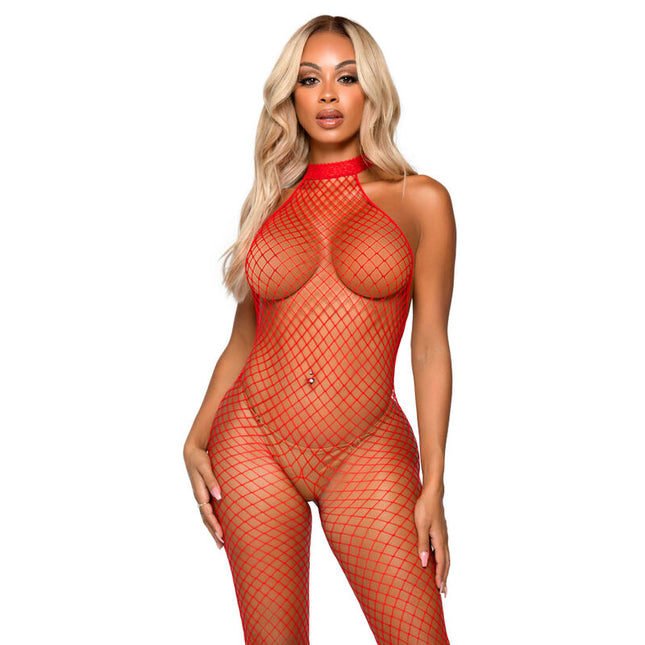 LEG AVENUE - LE FRIVOLE BODYSTOCKING - CUELLO NÁUTICO, TALLA ÚNICA - NEGRO