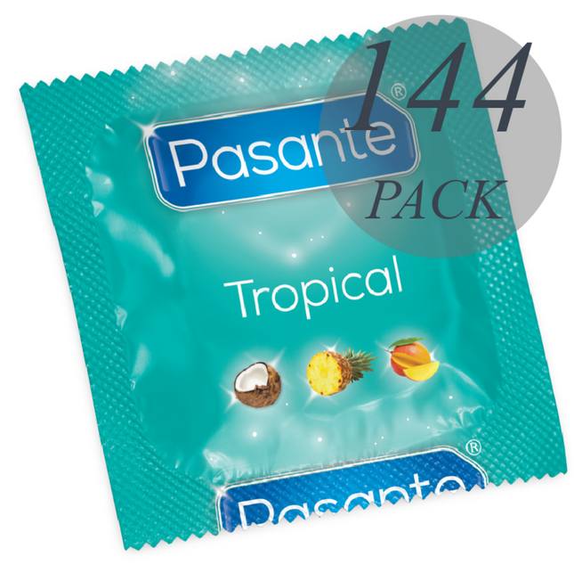 PASANTE - CONDOMS TROPICAL POUCH 144 UNITS