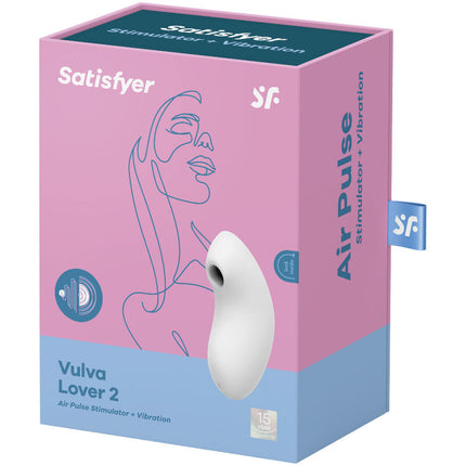 SATISFYER - VULVA LOVER 2 ESTIMULADOR Y VIBRADOR DE PULSACIONES DE AIRE AZUL