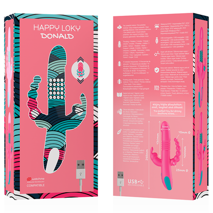 HAPPY LOKY - DONALD TRIPLE ESTIMULACIÓN: ANAL, PUNTO G Y CLÍTORIS TECNOLOGÍA INALÁMBRICA WATCHME COMPATIBLE