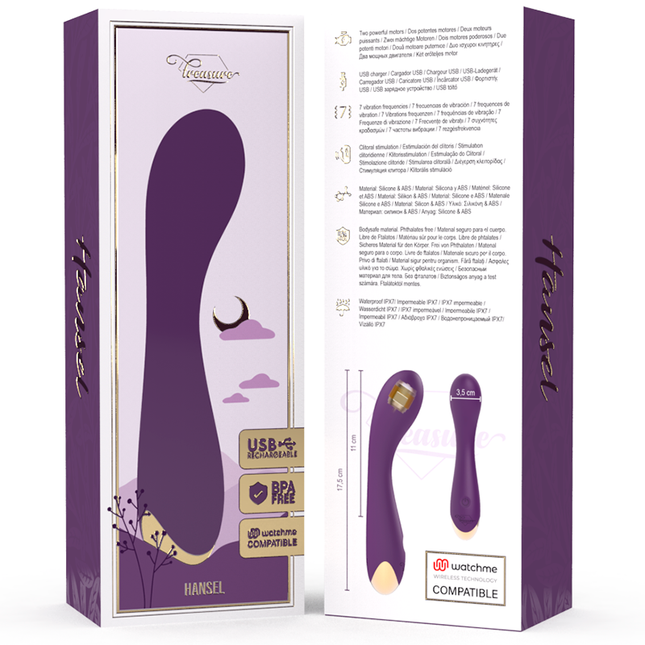 TREASURE - VIBRADOR DE PUNTO G HANSEL WATCHME COMPATIBLE CON TECNOLOGÍA INALÁMBRICA