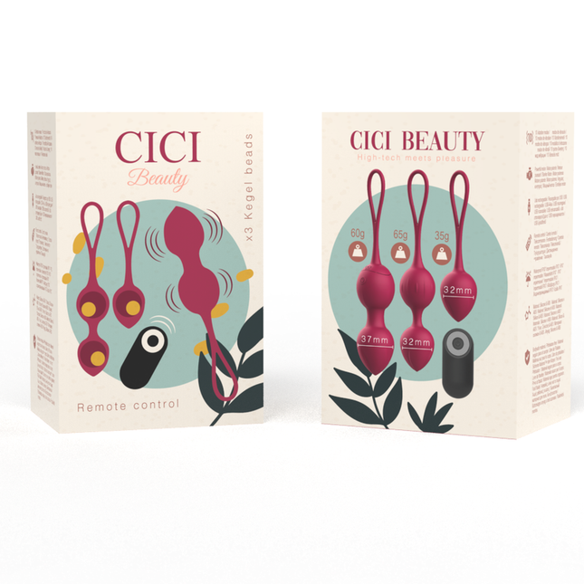 CICI BEAUTY - BARRIL VIBRADOR DE SILICONA PREMIUM CON 3 PERLAS Y CONTROL REMOTO