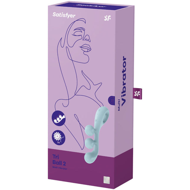 SATISFYER - MULTIVIBRADOR TRI BALL 2 AZUL