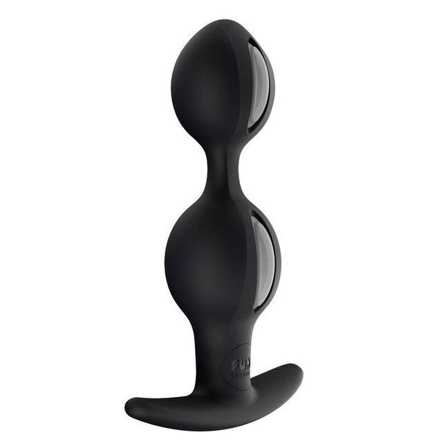 FUN FACTORY - PLUG ANAL B BALLS DUO CON MOVIMIENTO GRIS NEGRO