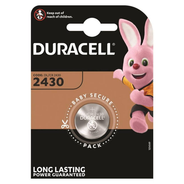 DURACELL - BUTTON BATTERY LITHIUM CR2430 3V 1 UNIT
