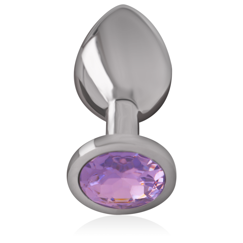 INTENSE - ALUMINUM METAL ANAL PLUG WITH VIOLET CRYSTAL, SIZE S