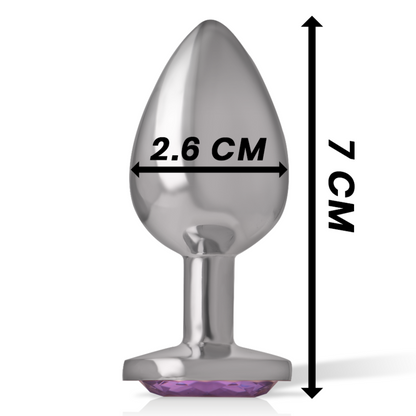 INTENSE - ALUMINUM METAL ANAL PLUG WITH VIOLET CRYSTAL, SIZE S