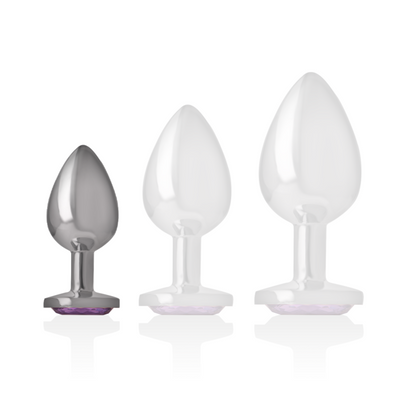INTENSE - ALUMINUM METAL ANAL PLUG WITH VIOLET CRYSTAL, SIZE S