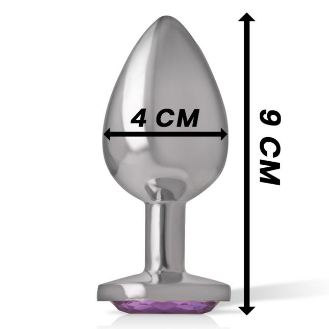 INTENSE - PLUG ANAL DE ALUMINIO CON CRISTAL VIOLETA, TALLA L