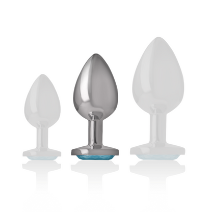 INTENSE - PLUG ANAL DE ALUMINIO Y CRISTAL AZUL, TALLA M