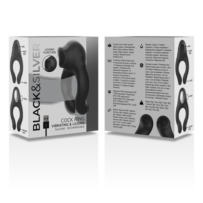 BLACK&SILVER - VIBRATORRING AUS SILIKON, 3 MOTOREN, SCHWARZ